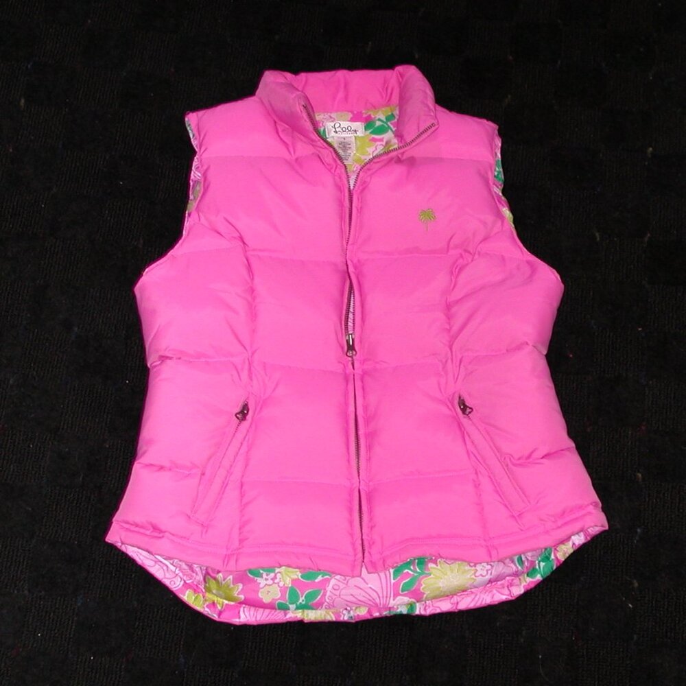 Lilly Pulitzer Pink Puffer Vest Women's Size Small